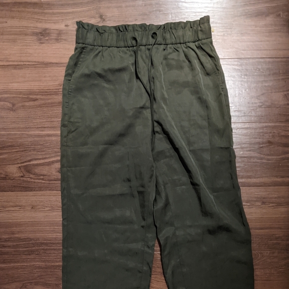 Banana Republic  - Lyocell Flyweight Jogger Paper Bag Pants - Med Petite (Olive) - Picture 11 of 12